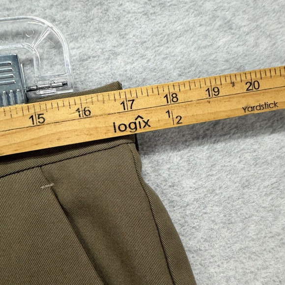 Haggar Chino Pants Mens 34x29 Mocha Brown Khakis Forever New Plain Front Chinos - Picture 5 of 13